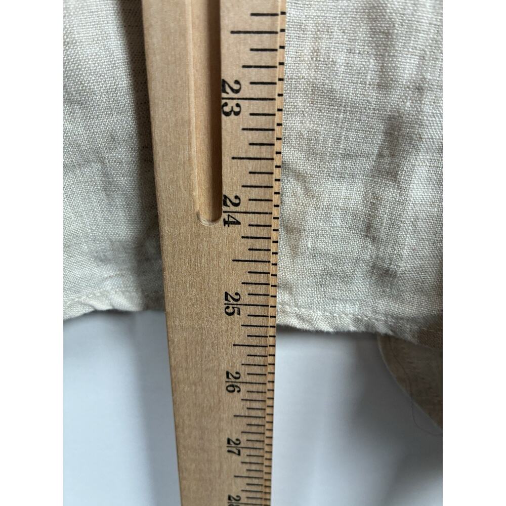 John Mark L Oatmeal 100% Linen Tie Front Button Shirt Coastal Grandmother Boho - Picture 6 of 6